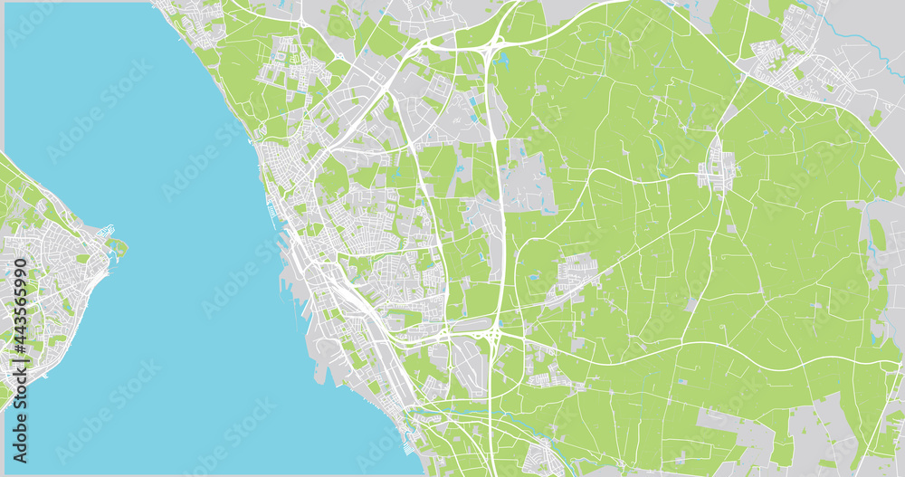 Fototapeta premium Urban vector city map of Helsinborg, Sweden, Europe