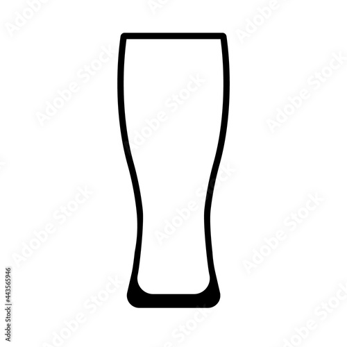 tulip pint glass for beer or another alcohol. glass for lager. flat style