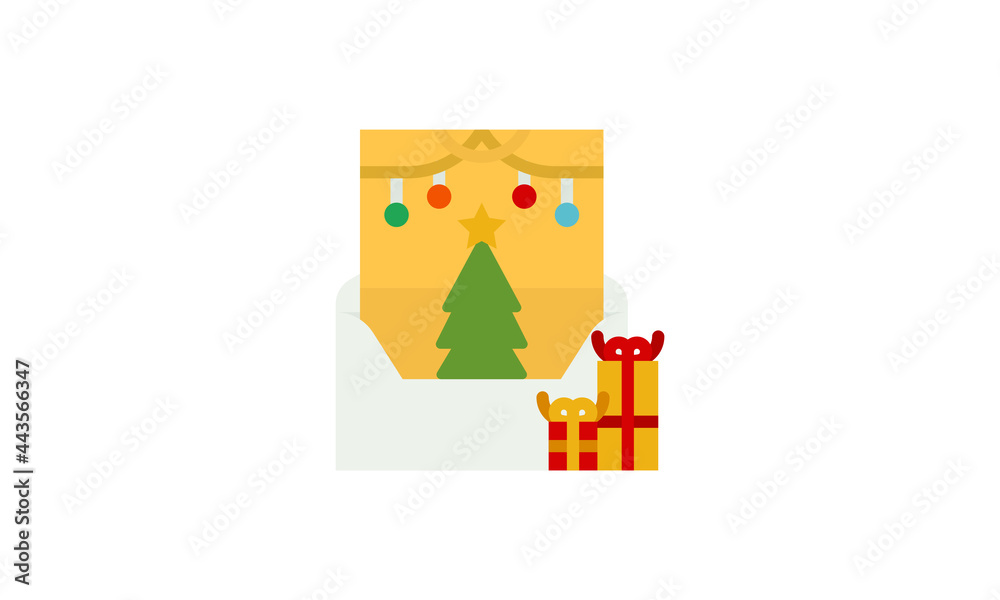 Obraz premium tree, holiday, decoration, celebration, gift, green, isolated, new, winter, star, year, 3d, season, present, christmas tree, ornament, ball, fir, gifts, presents, illustration, graphic, vector, design