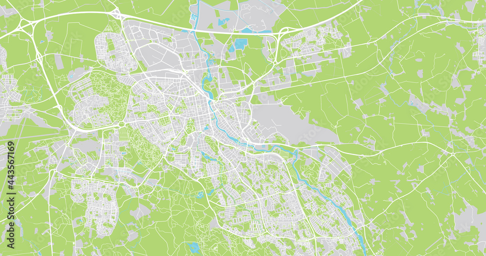 Urban vector city map of Linkoeping, Sweden, Europe