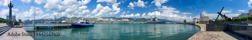 Panorama of the port in Novorossiysk, Russia. 