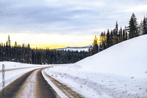 Winter landscape in the Swedish Lapland, Sweden