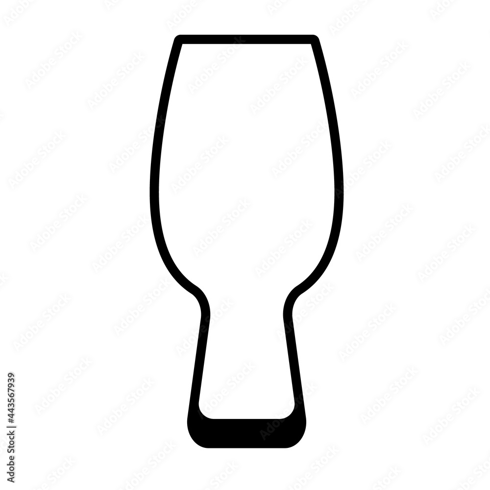 Obraz premium glass for belgian beer, glass for alcohol. Flat style. Vector illustration
