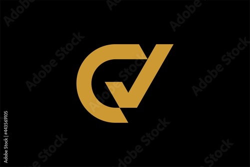 Cv letter logo design. Monogram CV sign.