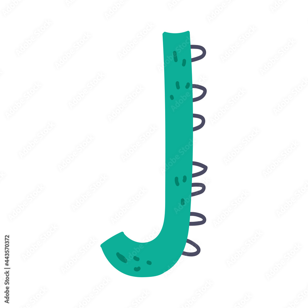 Dino Alphabet Capital Ornamental Letter J Vector Illustration Dino Alphabet Capital Ornamental Letter J Vector Illustration