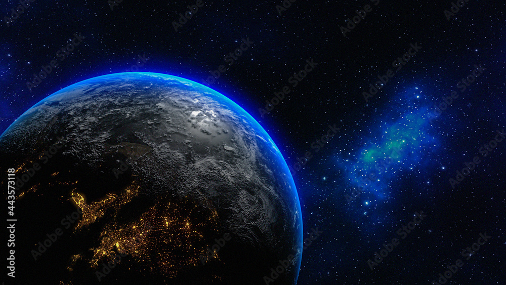 Fototapeta premium 3D Render. planet earth in the space - elements of this image furnished by NASA