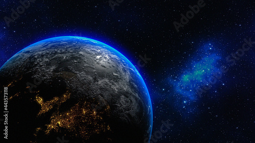 Fototapeta Naklejka Na Ścianę i Meble -  3D Render. planet earth in the space - elements of this image furnished by NASA