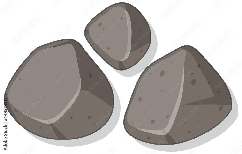 Set of granite stones isolated on white background Set of granite stones isolated on white background