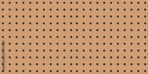 Peg board perforated texture background material with round holes seamless pattern board vector illustration. Wall structure for working bench tools.