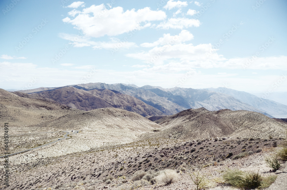 USA, DEATH VALLEY: Scenic landscape view of the desert mountains