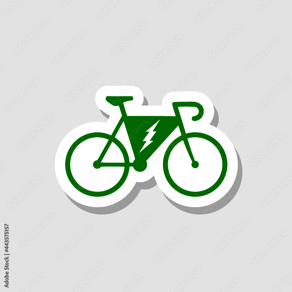 Electric bicycle icon isolated on gray background Electric bicycle icon isolated on gray background