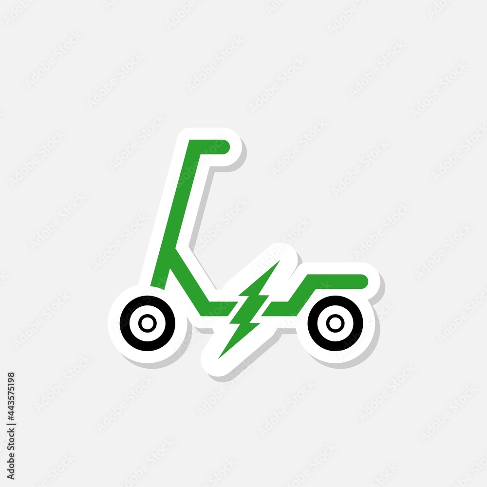 Electric scooter icon isolated on gray background Electric scooter icon isolated on gray background