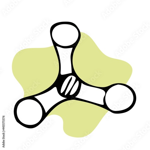 massager simple hand-drawn vector graphic. Anti-cellulite treatments, skin and body care, spa, cosmetology.