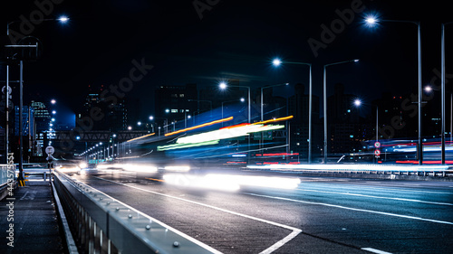 traffic on highway at night © FreeFilm