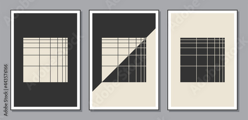 Canvas Print Set of minimal 20s geometric design posters, vector template