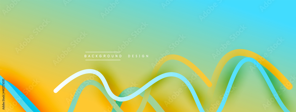 Abstract gradient background with wave line with shadow effect. Geometric composition. 3D shadow effects and fluid gradients Abstract gradient background with wave line with shadow effect. Geometric composition. 3D shadow effects and fluid gradients