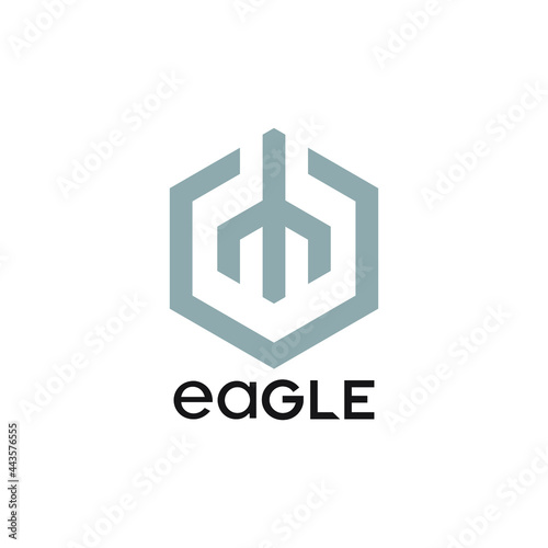 eagle claw logo design with geometry