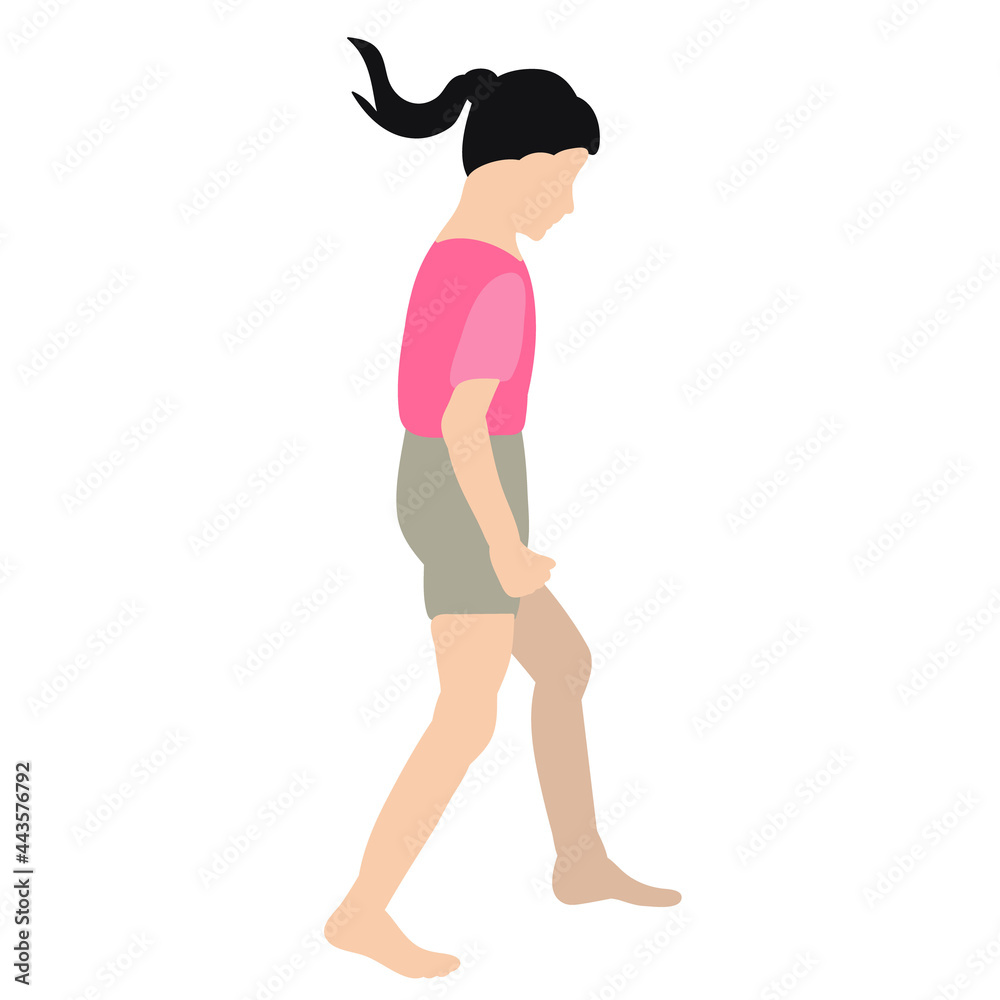 little girl in flat style, isolated