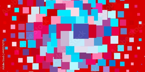 Fototapeta Naklejka Na Ścianę i Meble -  Light Blue, Red vector backdrop with rectangles.