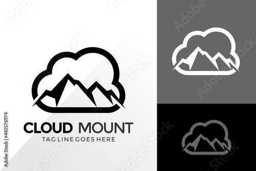 Cloud Mountain Adventure Logo Design, Brand Identity Logos Designs Vector Illustration Template