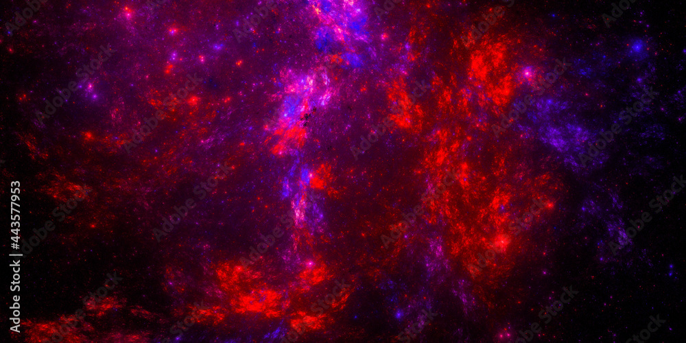 Naklejka premium Banner Star field background . Starry outer space background texture . Colorful Starry Night Sky Outer Space background. 3D illustration 