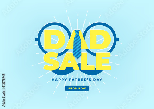 Happy Father's day sale banner template with necktie. Vector Illustration.