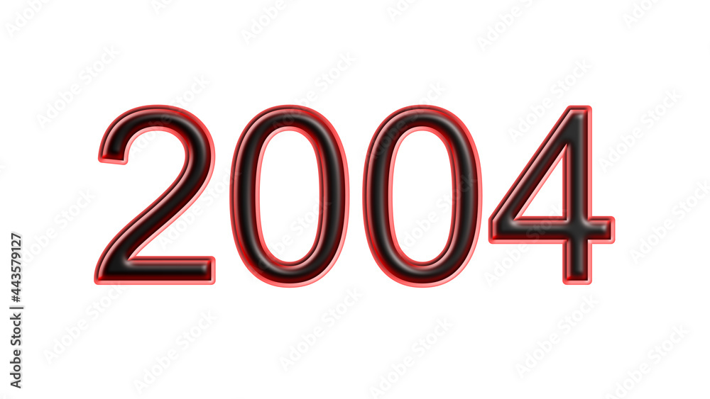 red 2004 number 3d effect white background red 2004 number 3d effect white background