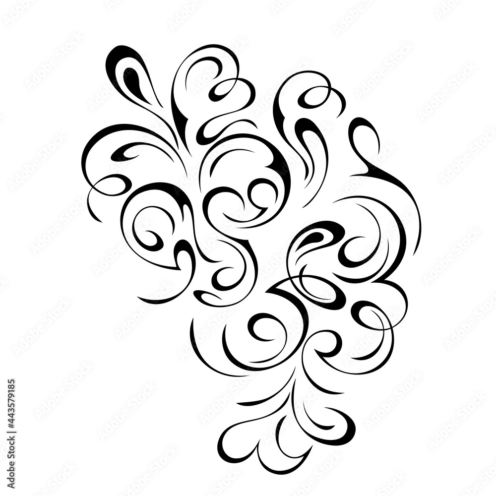 ornament 1845. unique decorative abstract ornament with curls in black lines on a white background ornament 1845. unique decorative abstract ornament with curls in black lines on a white background