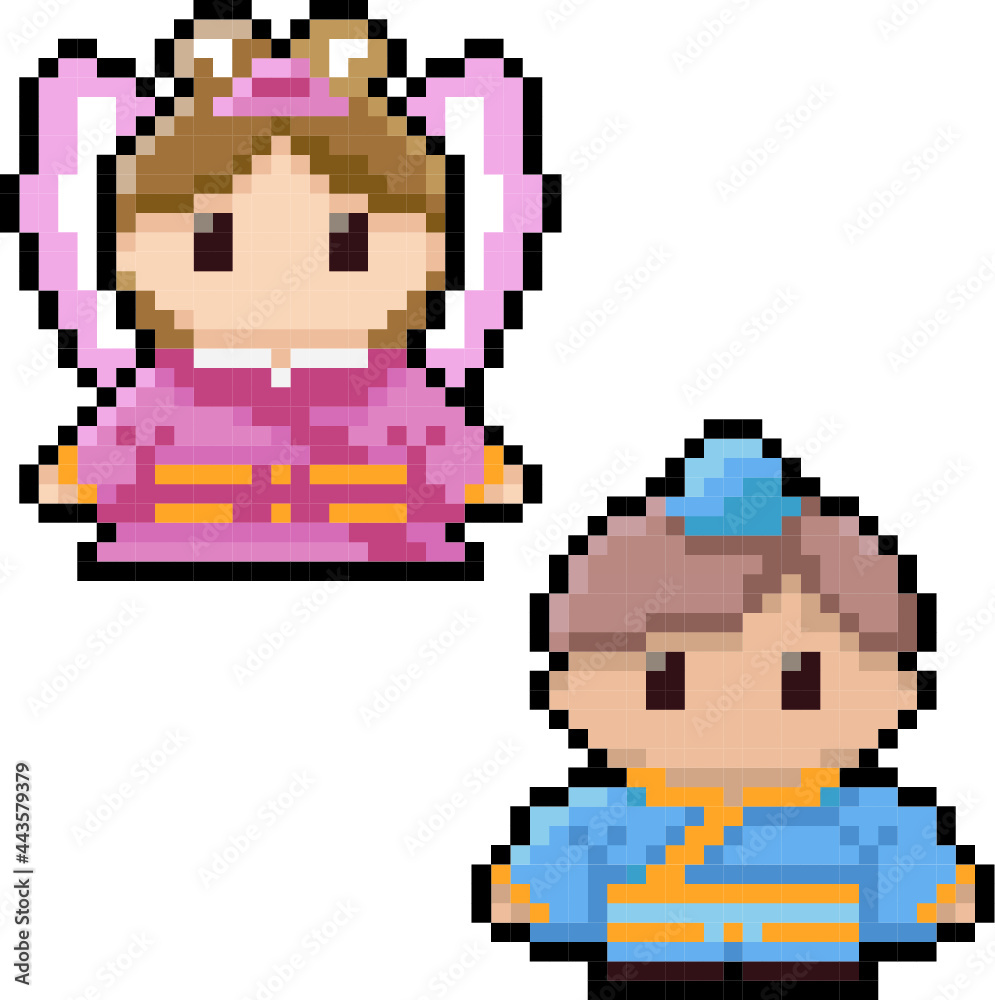 Fototapeta premium ドット絵・織姫と彦星