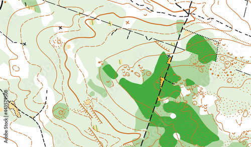 Detailed fragment of color abstract vector topographic map