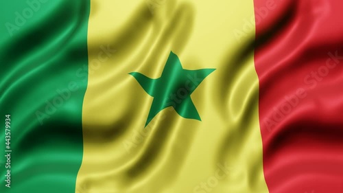 3d rendering of a National Senegal flag waving in a looping motion photo