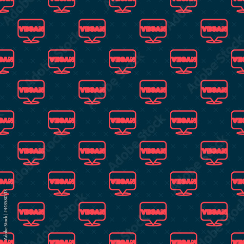 Red line Vegan food diet icon isolated Red line background. Organic, bio, eco symbol. Vegan, no meat, lactose free, healthy, fresh and nonviolent food. Vector