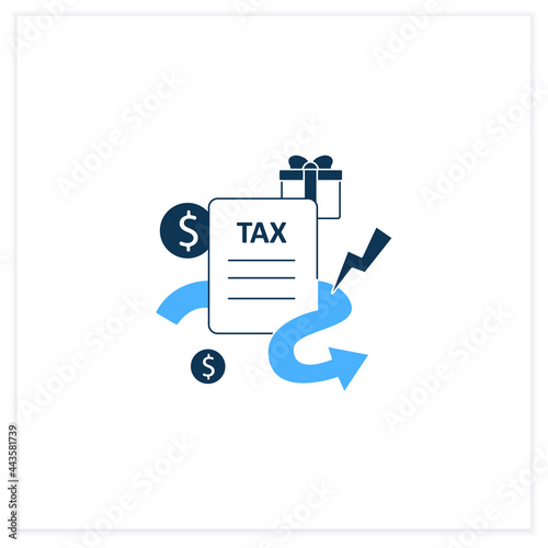 Closing tax loopholes flat icon. Tax declaration. Help raise significant revenue. Assistance to government.Universal basic income concept. Vector illustration