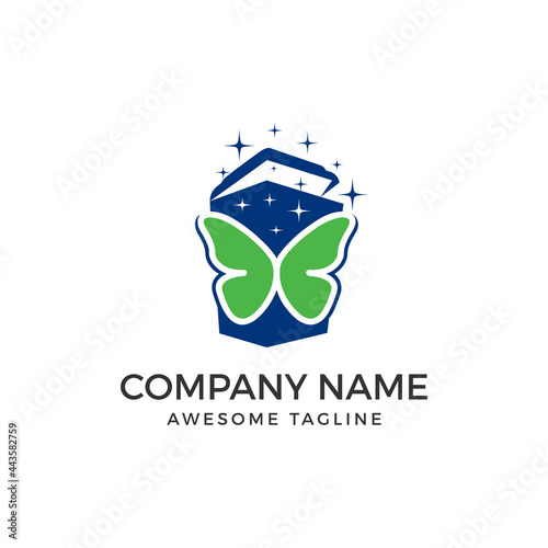 trash logo with butterfly isolated on white background from environment collection. trash symbol. trash logo for nature eco-green sign. trash vector illustration