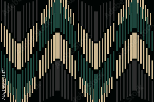Gray geometric square with black background  geometric pattern for   background image  black  green  and white geometric vector  geometric arrow triangle seamless
