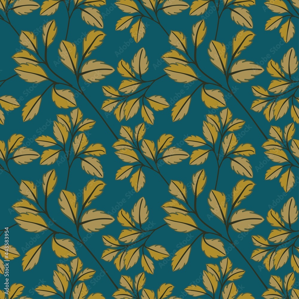 seamless pattern of decorative flowers and elements