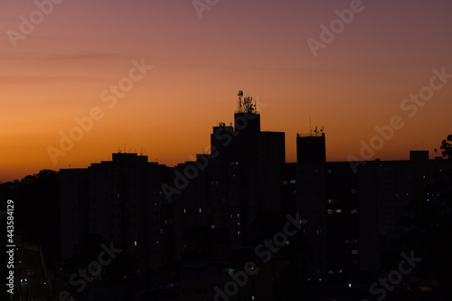 sunset over the city