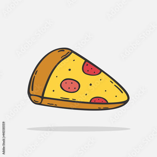 Hand drawn pizza icon Design Template. vector sketch doodle illustration. Perfect for food concepts, diet infographics, icons or web design, street restaurants menu