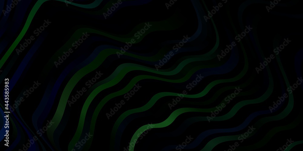 Dark Green vector background with bent lines. Dark Green vector background with bent lines.