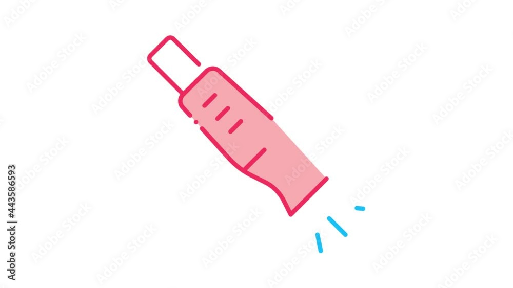 Hunting Whistle Icon Animation. color Hunting Whistle animated icon on white background