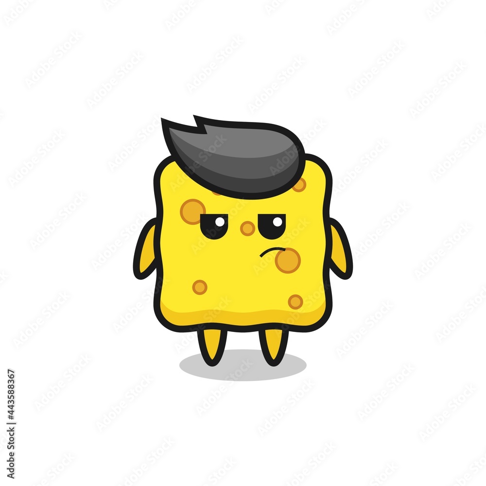 cute sponge character with suspicious expression cute sponge character with suspicious expression