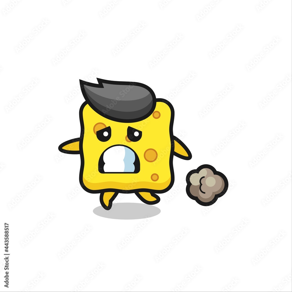 illustration of the sponge running in fear illustration of the sponge running in fear