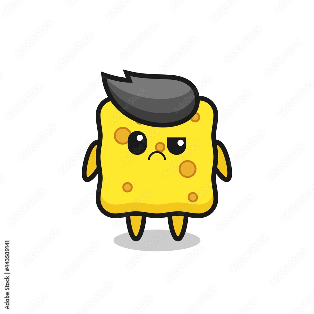 the mascot of the sponge with sceptical face the mascot of the sponge with sceptical face