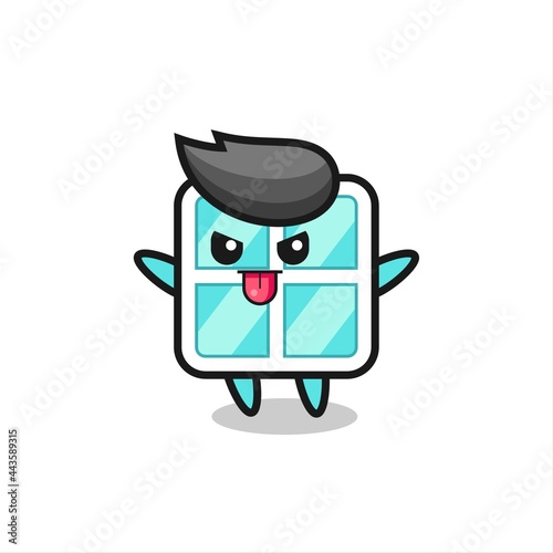 naughty window character in mocking pose