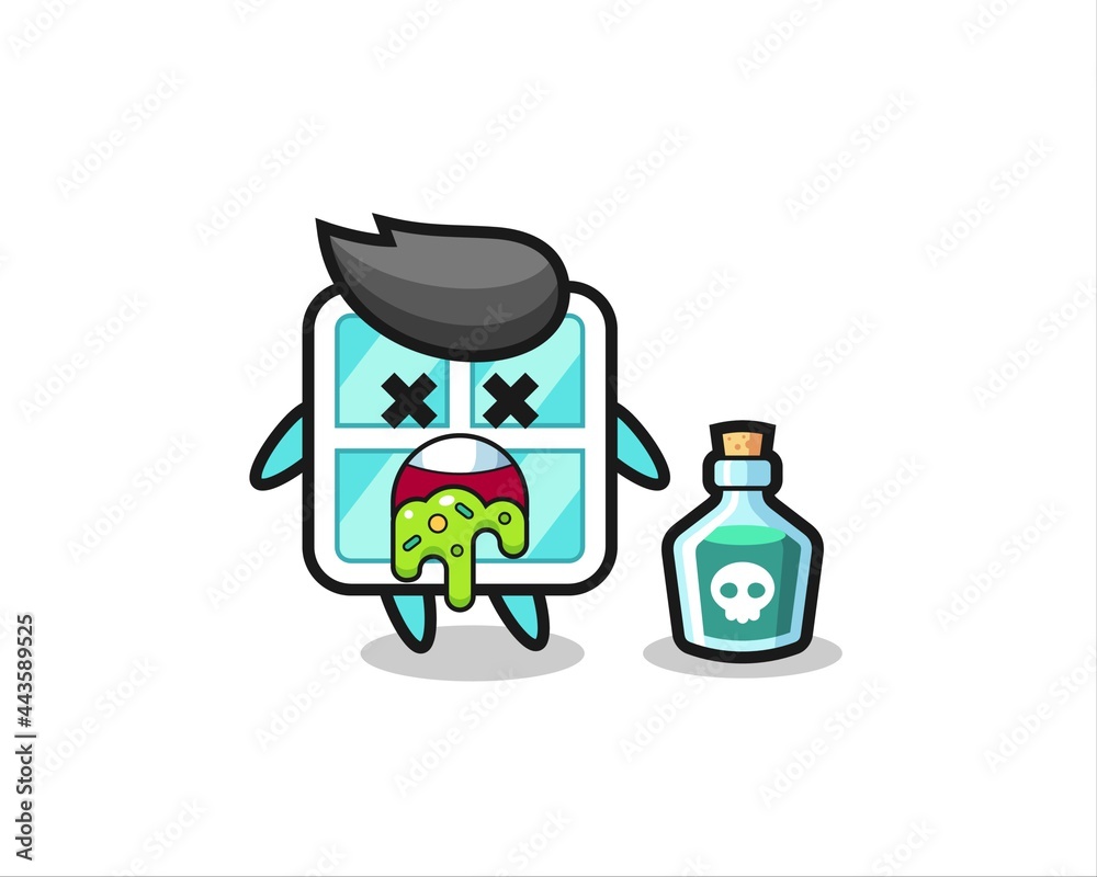 illustration of an window character vomiting due to poisoning illustration of an window character vomiting due to poisoning