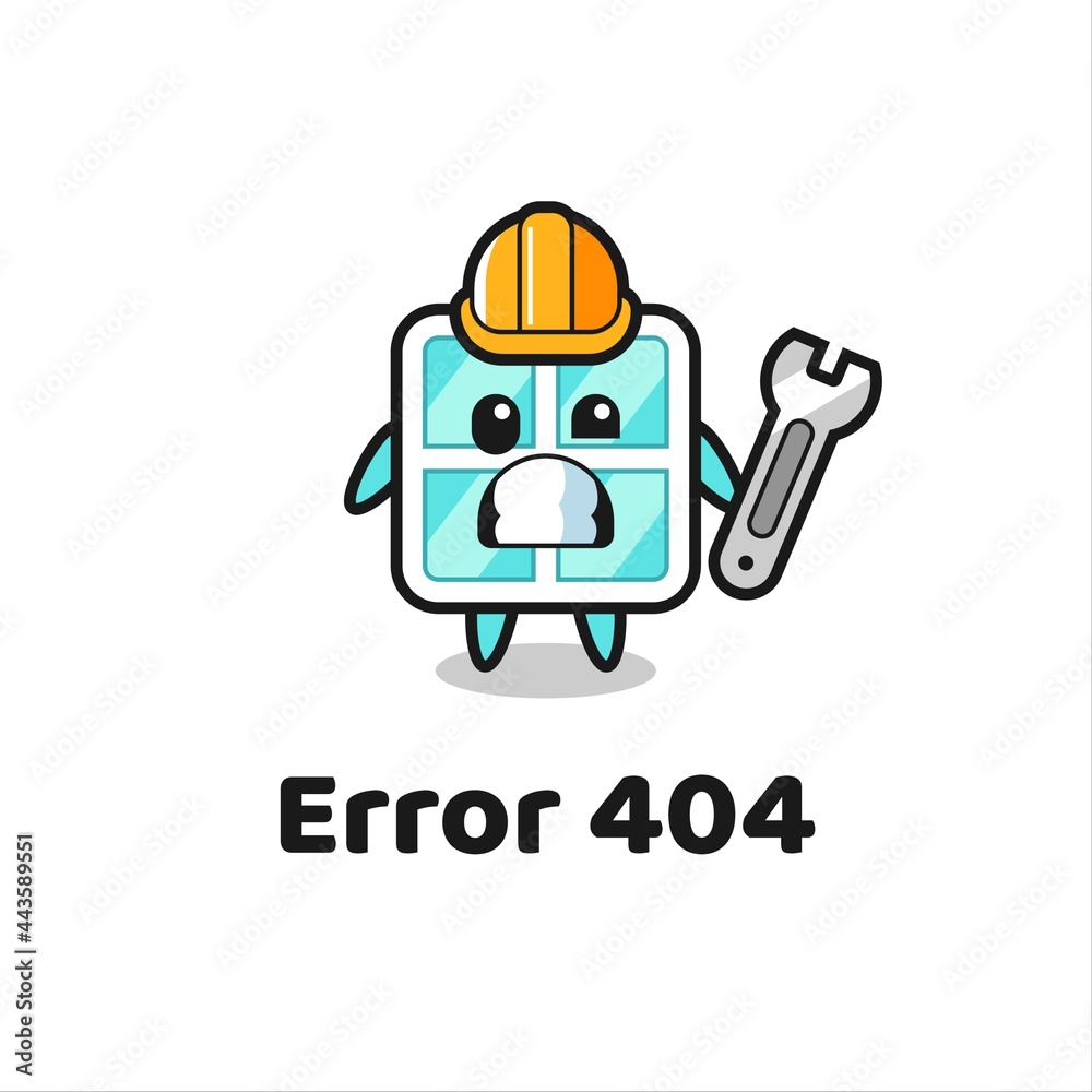 error 404 with the cute window mascot