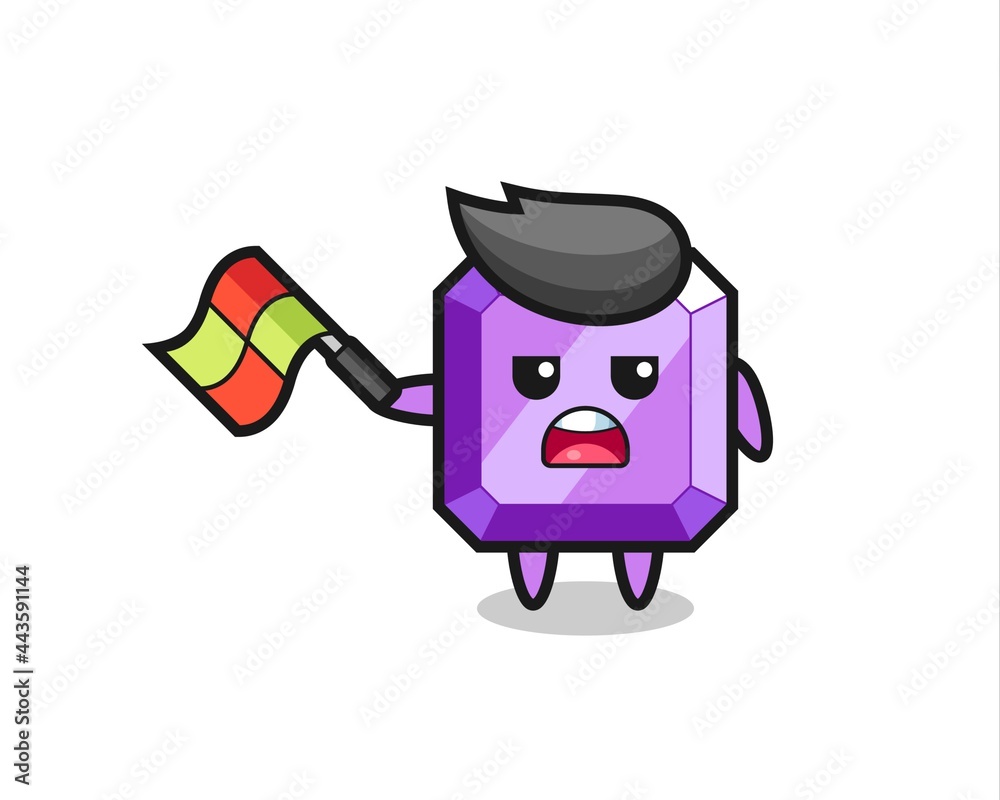 purple gemstone cartoon as the line judge hold the flag up at a 45 degree angle purple gemstone cartoon as the line judge hold the flag up at a 45 degree angle
