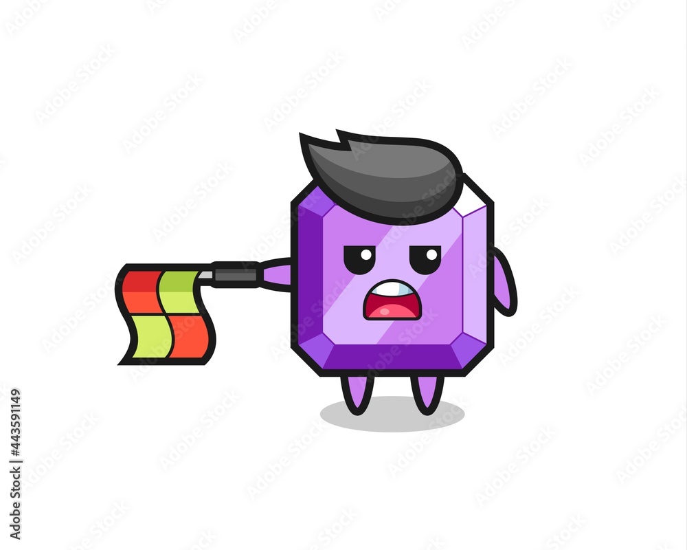 purple gemstone character as line judge hold the flag straight horizontally purple gemstone character as line judge hold the flag straight horizontally