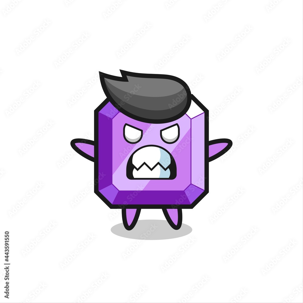 wrathful expression of the purple gemstone mascot character wrathful expression of the purple gemstone mascot character