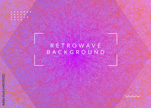 Dj event neon flyer. Techno trance party. Electro dance music. Electronic sound. Club fest poster.